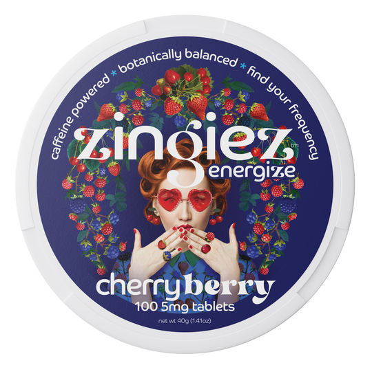 zingiez energize cherryberry tin, front