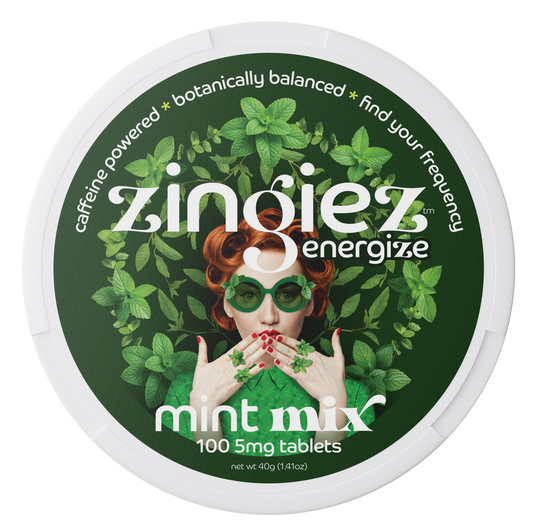 zingiez energize mint mix tin, front